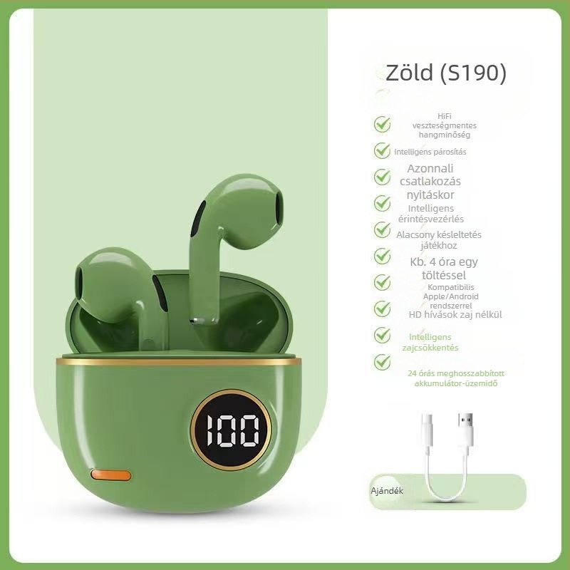 2026-os vezeték nélküli Bluetooth fülhallgatók hosszú akkumulátor-élettartammal, egész napos kényelemmel, zajcsökkentés, Android-kompatibilisek, sportos retro stílusú