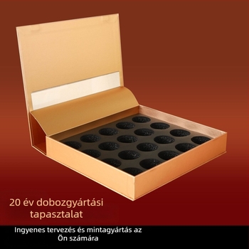 Prémium teás ajándékdoboz, egyedi tervezésű, téglalap alakú kézben tartható doboz, két részes csomagolás, lila arany fólia nyomással