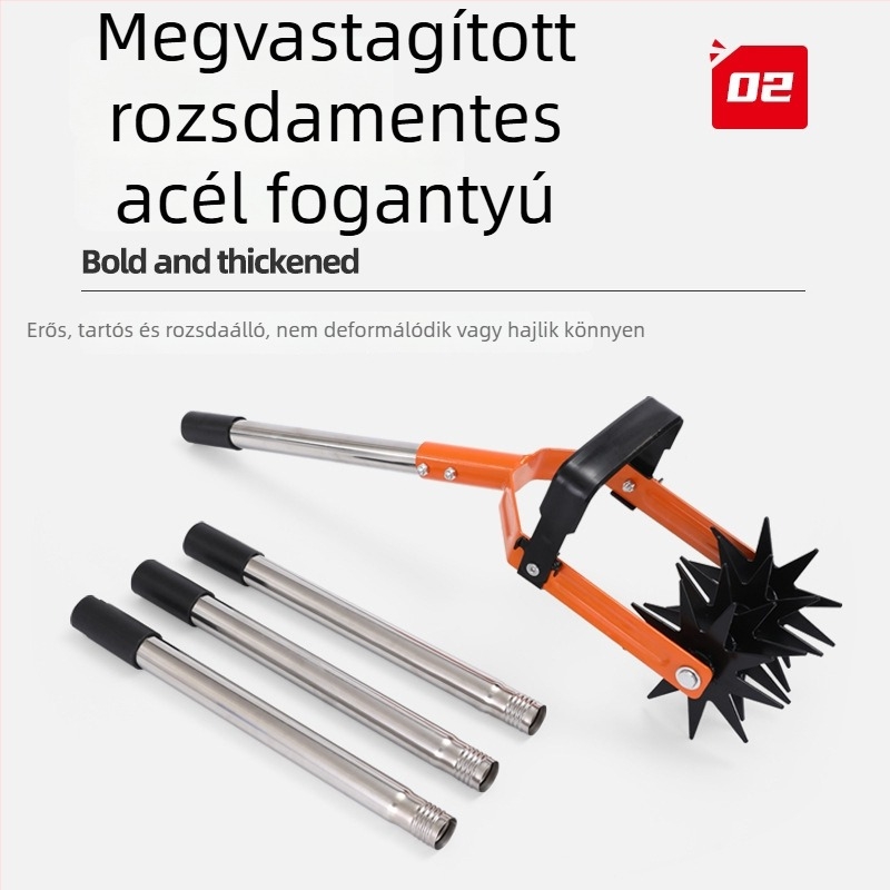 Beállítható forgó talajművelő eszköz, 2-in-1 kertészeti eszköz gyomirtáshoz és talaj fellazításához