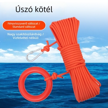 Úszó mentőzsinór vízi mentéshez, hajókon használható, fényvisszaverő, hordozható kültéri használatra
