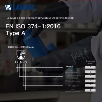 Lanlang SR300 neoprén kémiai ellenálló kesztyűk, ipari korrózió elleni védelem, savak és bázisok elleni ellenállás, kopásálló laboratóriumi védőkesztyűk
