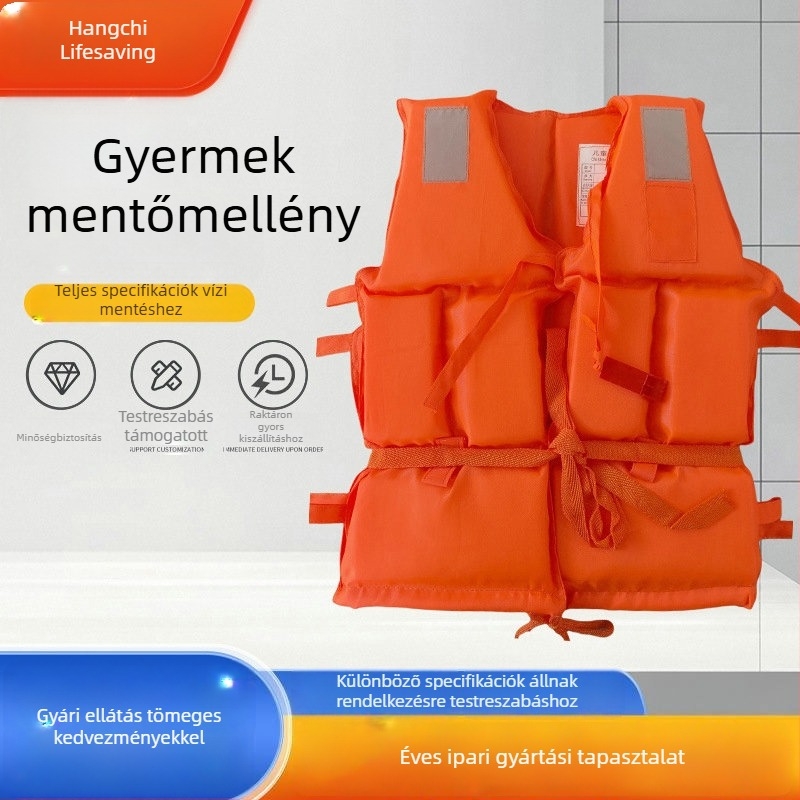 Gyerek mentőmellény, standard modell, vízálló, úszóvédő mellény árvizekre, raftinghoz és hajózási munkákhoz