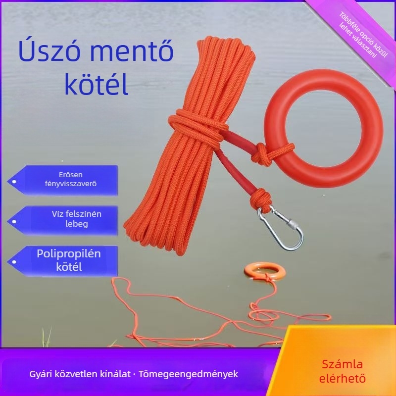 Reflektív lebegő mentő kötél úszáshoz és kültéri használatra – kopásálló, életmentő kötél