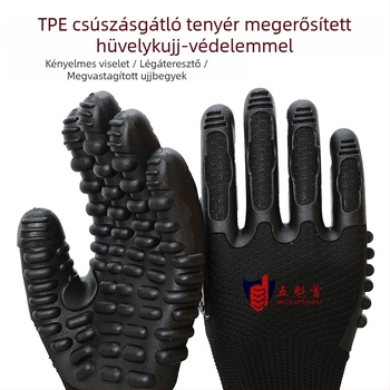 Ipari antivibrációs kesztyűk, légáteresztő, építkezésekhez, csúszásmentes és kopásálló