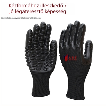 Ipari antivibrációs kesztyűk, légáteresztő, építkezésekhez, csúszásmentes és kopásálló