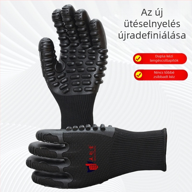 Ipari antivibrációs kesztyűk, légáteresztő, építkezésekhez, csúszásmentes és kopásálló