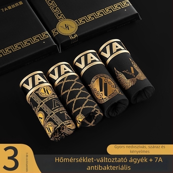 Férfi modal bokser alsó, antibakteriális, hőmérséklet-szabályozó, könnyű és lélegző