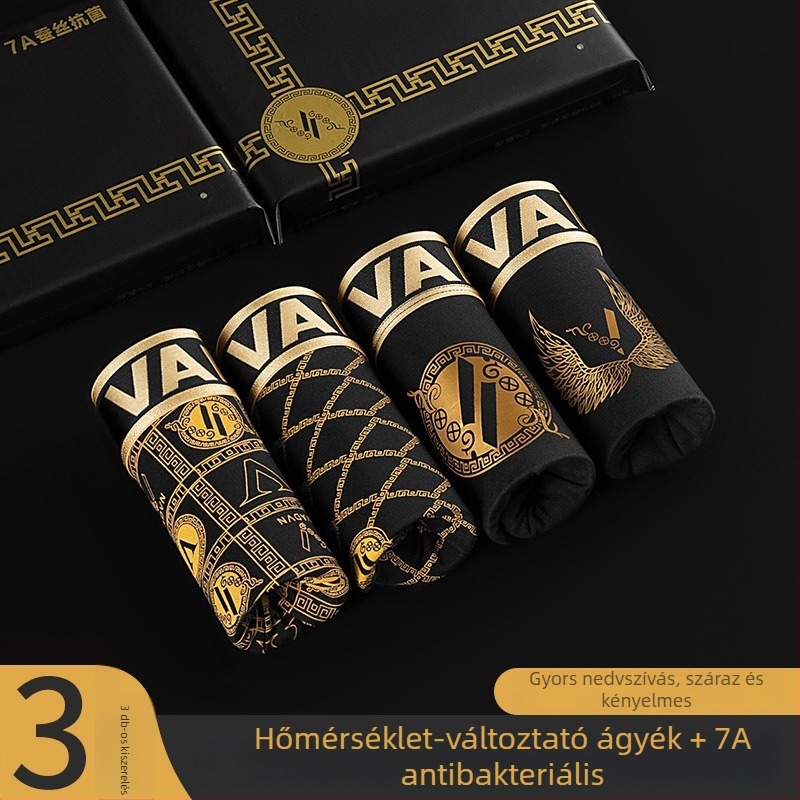 Férfi modal bokser alsó, antibakteriális, hőmérséklet-szabályozó, könnyű és lélegző