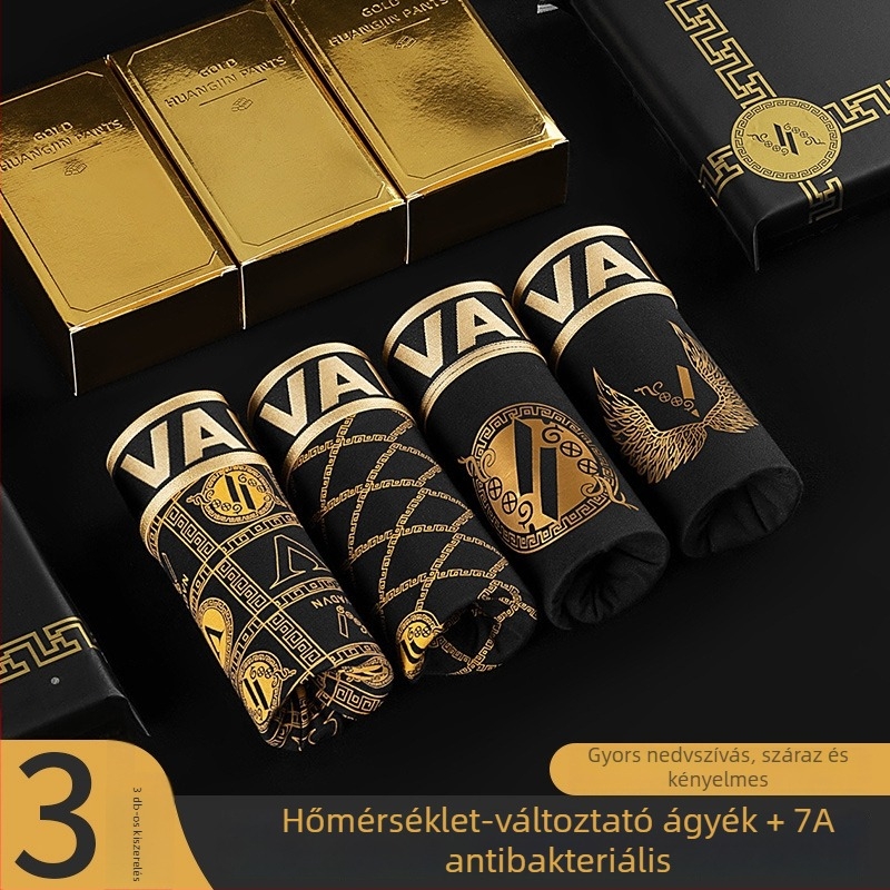 Férfi modal bokser alsó, antibakteriális, hőmérséklet-szabályozó, könnyű és lélegző