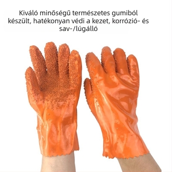 Chengxing 908 Beágyazott PVC ipari kesztyű, csúszásmentes fogással, olajálló, kopásálló, sav- és bázisálló, pamutgyapottal bélelt