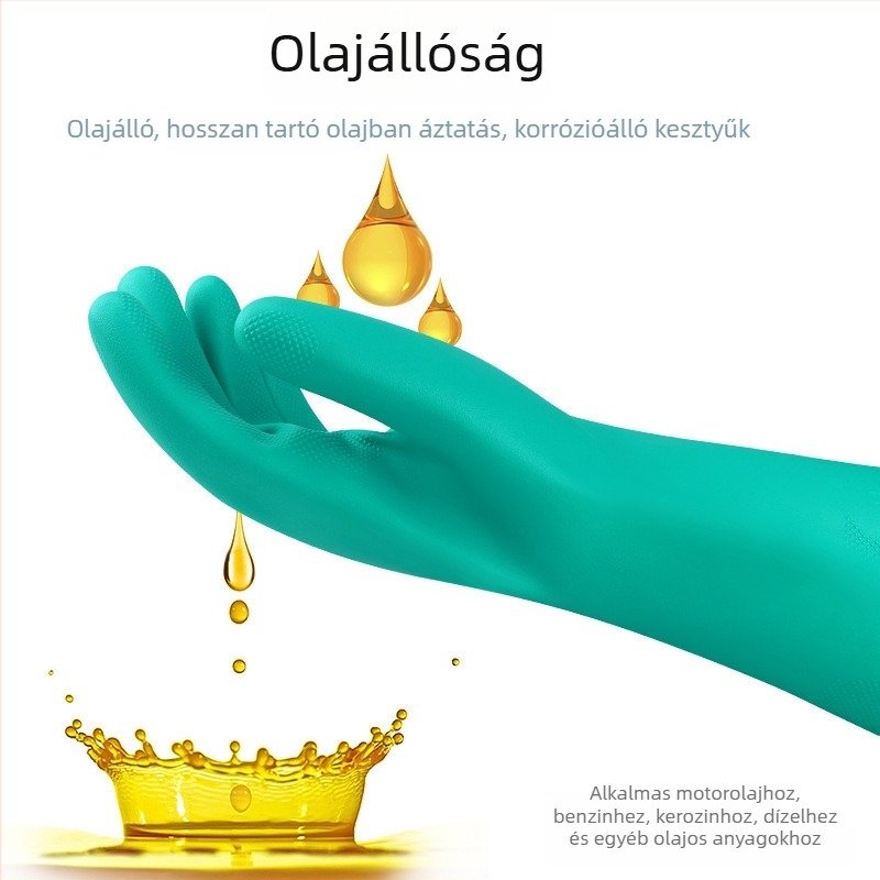 Ruiya nitril kesztyű 6-os szintű kémiai ellenállás, sav-bázis és olajálló, kopásálló munkavédelmi kesztyű