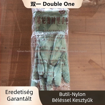 Double One márkájú butil-nylon béléses ipari kesztyűk, sav- és lúgálló