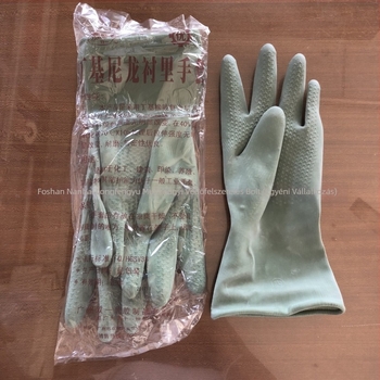 Double One márkájú butil-nylon béléses ipari kesztyűk, sav- és lúgálló