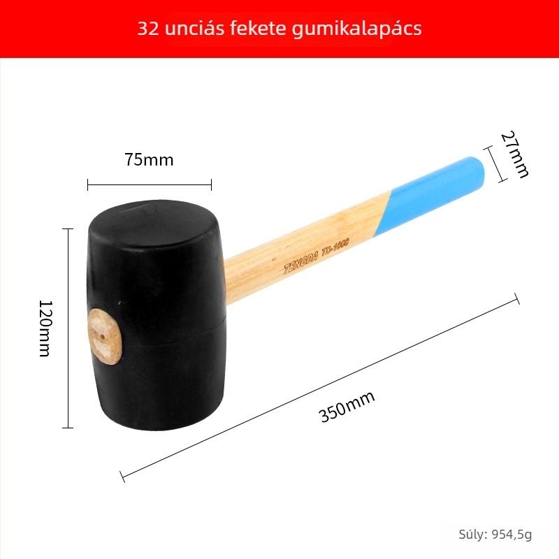 Gumi kalapács fa fogantyúval kerámia csempék és padlóburkolatok telepítéséhez