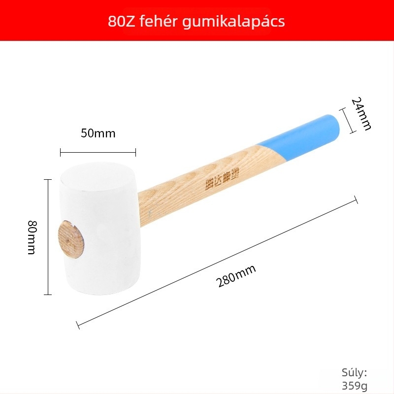 Gumi kalapács fa fogantyúval kerámia csempék és padlóburkolatok telepítéséhez