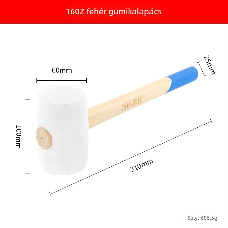 Gumi kalapács fa fogantyúval kerámia csempék és padlóburkolatok telepítéséhez