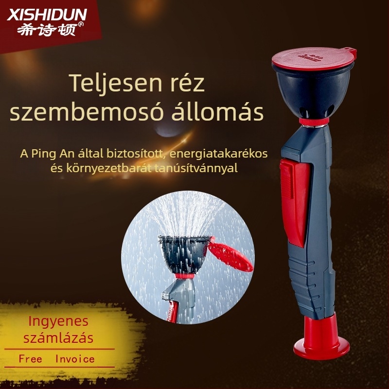 Hyston teljesen réz laboratóriumi szemmosó állomás, egyportos szemmosófej és kétsportos zuhany, asztali vagy falra szerelhető kivitel