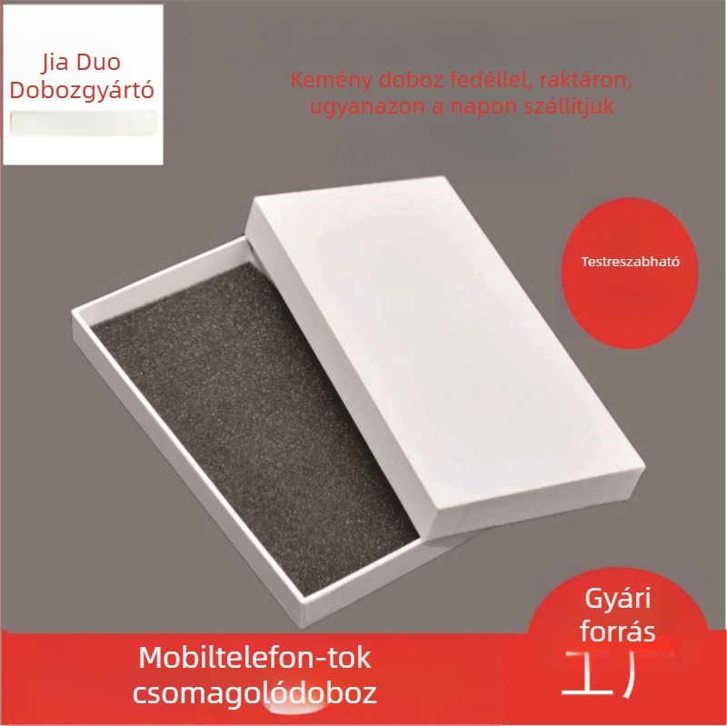 Semleges fehér fedél- és alapcsomagolás mobiltelefonhoz, színes kijelzőt tartalmazó doboz, extra erős csomagolás, 3C elektronikai csomagolás
