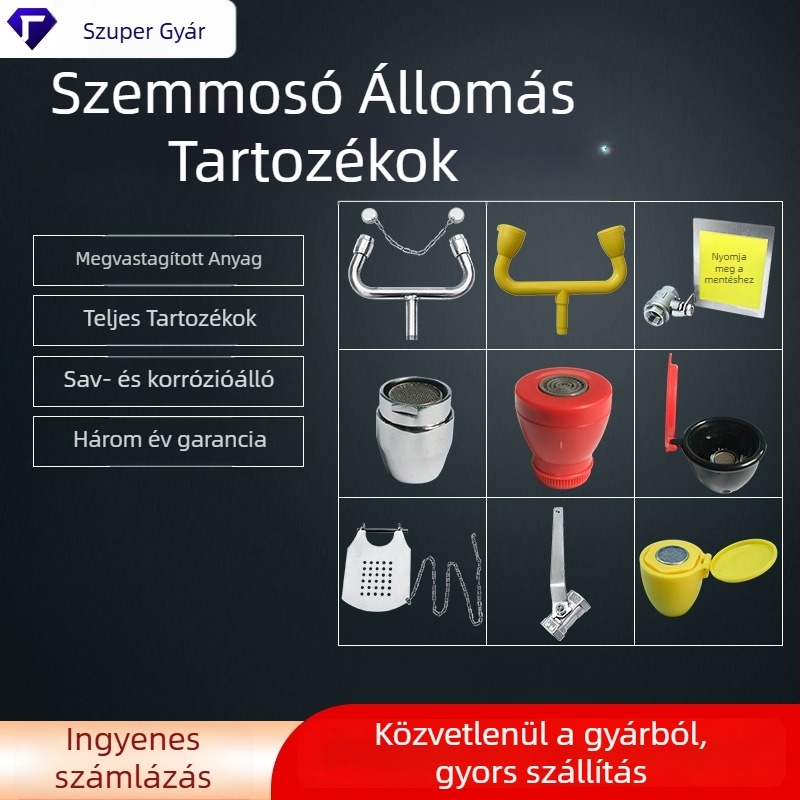 304 rozsdamentes acél szemmosó fúvóka tartozékok, vertikális vészhelyzeti zuhanyhoz