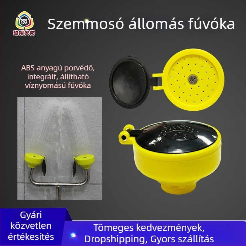 Rozsdamentes acél szemmosó fúvóka, szabályozható víznyomással, vészhelyzeti használatra