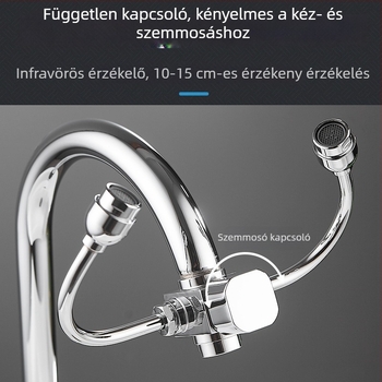 Laboratóriumi pedálos szemmosó csap, indukciós és vészhelyzeti szemmosóval, elektrolitikus szemmosó, színek: réz, fehér, sárga
