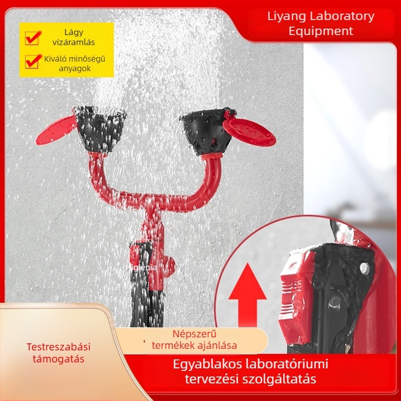 Testreszabható szemmosó állomás, egyportos hordozható egység, laboratóriumi kettőportos szemmosó állomás porvédő kupakkal
