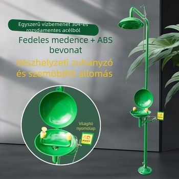 304 rozsdamentes acélból készült kombinált sürgősségi szemmosó készülék, laboratóriumok, kémiai üzemek és építkezések számára
