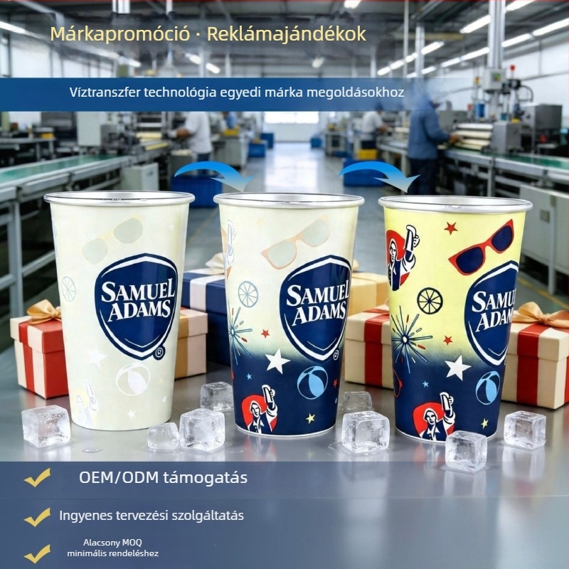 Színváltó alumínium pohár, 401–500 ml, testreszabható hideg italokhoz, modern minimalist dizájn