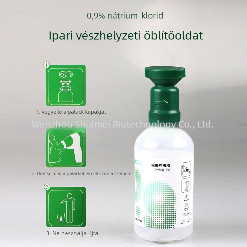 Ipari hordozható szemmosó állomás 0,9% nátrium-klorid oldattal
