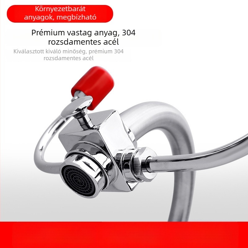 Laboratóriumi szemmosó csap, falra szerelhető, behúzható kivitel, dupla porttal, vészhelyzeti használatra