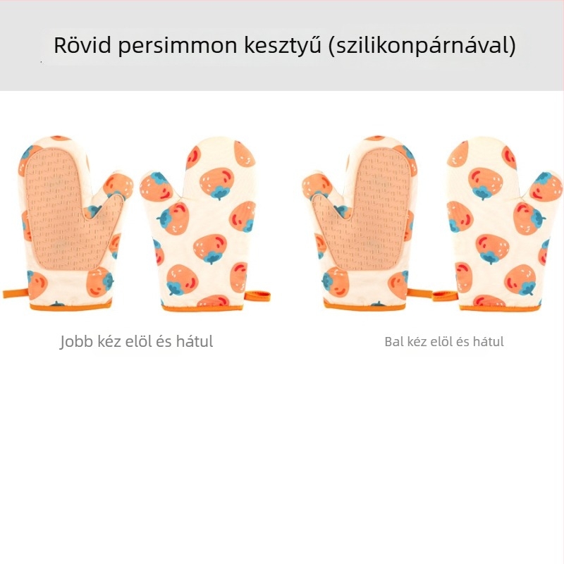 Leton szilikon szigetelt kesztyű pamut béléssel, konyhához és mikrohullámú sütőhöz, hőálló