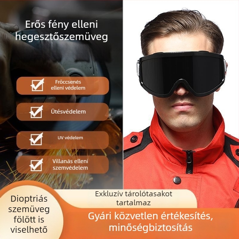 Hegesztő szemüveg UV-védelemmel, por- és szélálló, kültéri kerékpárhoz és síeléshez