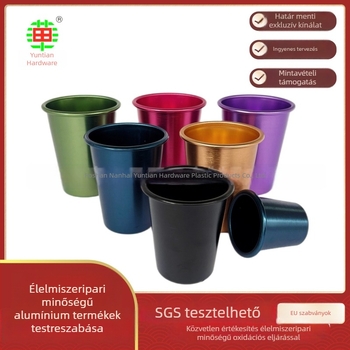 Egyszer használatos alumínium sörös pohár, cola és gyümölcslé pohár, élelmiszer-minőségű oxidált, újrahasznosítható alumínium, kapacitás 401-500 ml