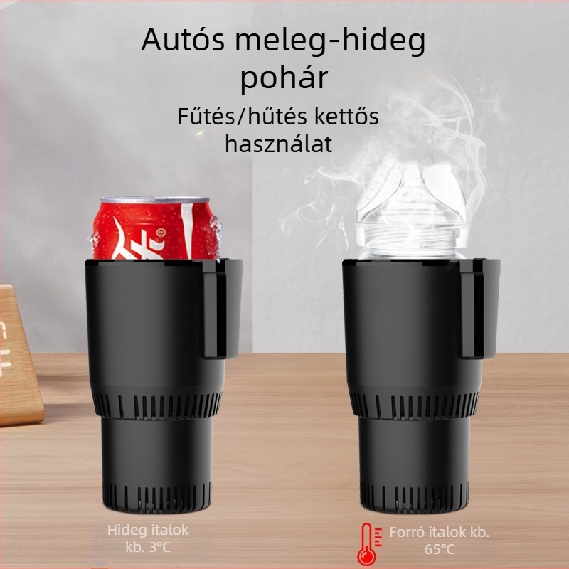 Okos autó- és otthoni kettős használatú pohár: gyors hűtés és melegítés, hordozható autóhűtő és termosz