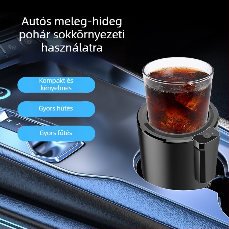 Okos autó- és otthoni kettős használatú pohár: gyors hűtés és melegítés, hordozható autóhűtő és termosz