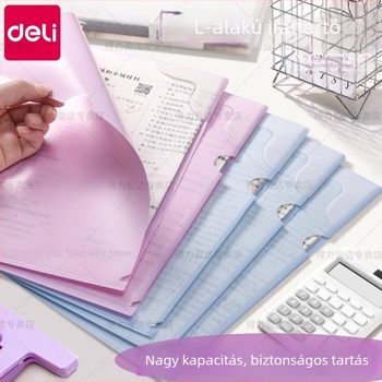 Deli L-alakú sarok mappa tesztekhez és dokumentumokhoz, A4-es tároló, modell PP508