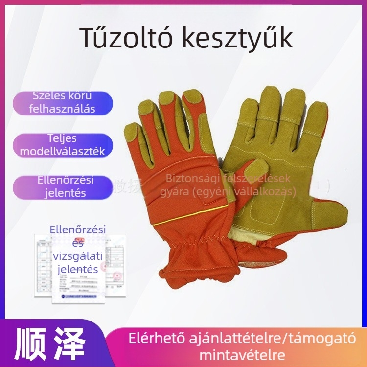 Erdei tűzoltó kesztyűk, magas hőmérsékletnek ellenálló, hőszigetelő, lángálló