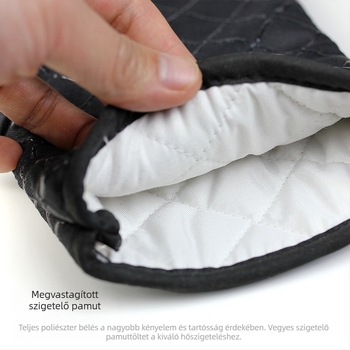 2 darab szilikon sütőkesztyű, csúszásmentes, hőálló, hosszított és vastag mandzsettával
