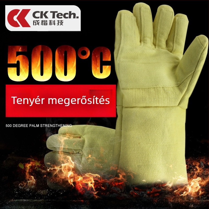 CK Tech CKS-ABAA15-38 Para-aramid hőálló kesztyűk, 500°C, ipari és otthoni sütő használatra