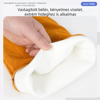 60 cm-es hosszú tehénbőr hegesztőkesztyűk, teljes bőr, kopásálló, égési és slag elleni védelem