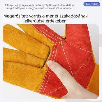 60 cm-es hosszú tehénbőr hegesztőkesztyűk, teljes bőr, kopásálló, égési és slag elleni védelem