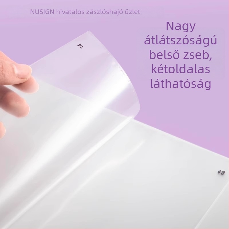 Deli NS518 Daylight Whisper sorozat A4-es mappa többszörös átlátszó zsebekkel vizsgadolgozatokhoz