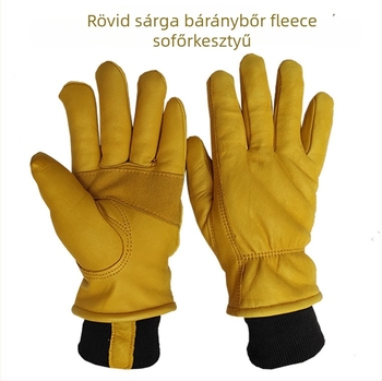 Juhbőr hegesztő kesztyűk, rövid fazon, fleece béléssel, melegek télen, kültéri kerékpározáshoz, szélálló, vastagított
