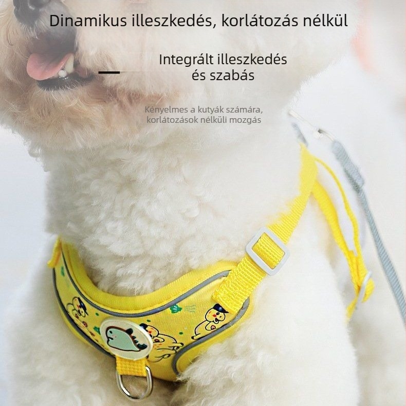 Kiskutyákhoz való mellény-stílusú hám, retractábilis pórázzal