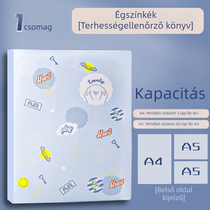 A4 terhességi vizsgálatok és prenatális feljegyzések szervezője — átlátszó többszintű mappa