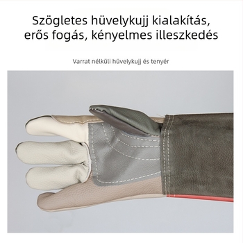 Rövid tehénbőrből készült hegesztő kesztyűk – puha bőr, hőálló, hőszigetelő, védő kesztyű hegesztőknek