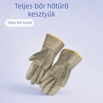Felsőrétegű marhabőrhegesztő kesztyűk, teljes bőrből, rövid mandzsetta, hőszigetelt védő kesztyűk hegesztéshez, kültéri használatra