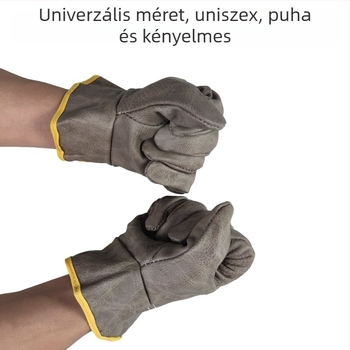 Felsőrétegű marhabőrhegesztő kesztyűk, teljes bőrből, rövid mandzsetta, hőszigetelt védő kesztyűk hegesztéshez, kültéri használatra