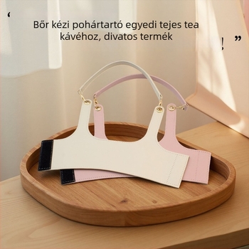 Személyre szabott PU bőr pohárhüvely, leválasztható Velcro pánttal – hordozható hőszigetelő tok teához és kávéhoz