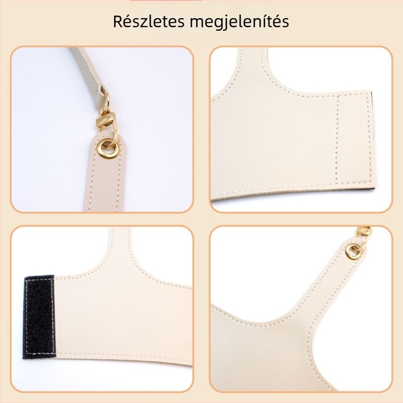 Személyre szabott PU bőr pohárhüvely, leválasztható Velcro pánttal – hordozható hőszigetelő tok teához és kávéhoz